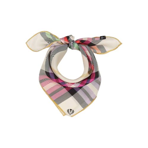 Silk Neckerchief - White Plaid