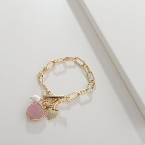 Gold Bracelet - Rose Quartz