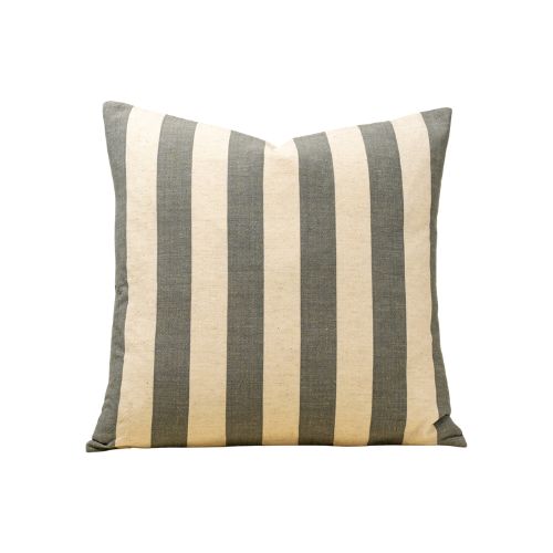 20X20 Wide Stripe Pillow, Slate Grey
