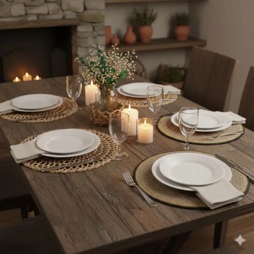 Round Patterned Seagrass Placemat