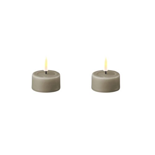 S/2 LED Tea Lights - Sand