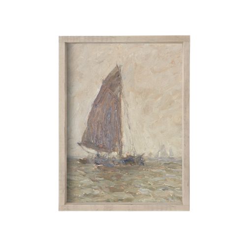 19x13" Vintage Sailboat Painting