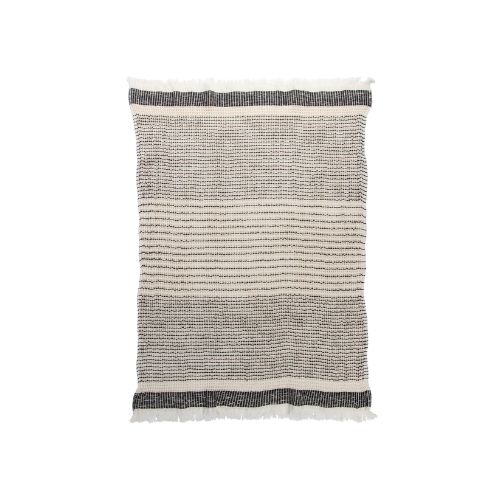 Pin Stripe Waffle Towel - Black