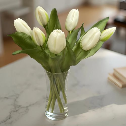 12" Formosa Tulips - White