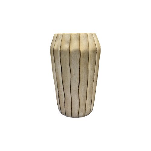 Striped Cement Vase