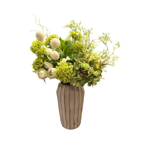 Striped Cement Vase