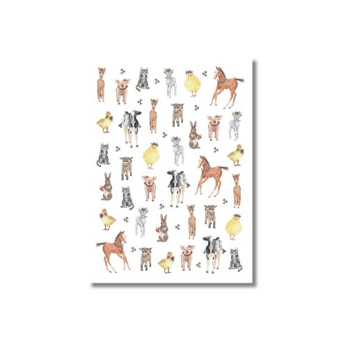 Tea Towel - Baby Farm Animals