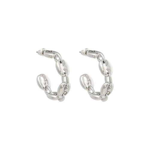 Rhodium Chain Earring - 33mm