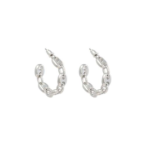 Rhodium Chain Earring - 33mm