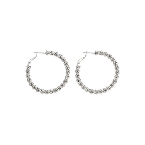 Rhodium Earring - 40mm