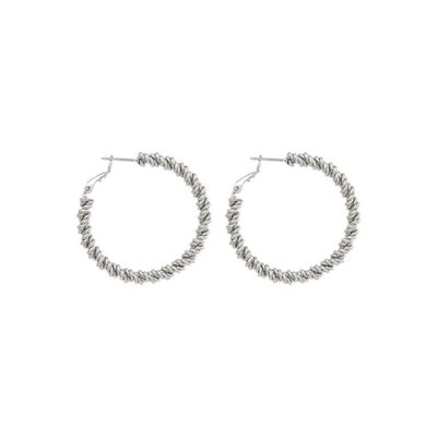 Rhodium Earring - 40mm
