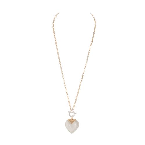 Gold Necklace - Clear Heart
