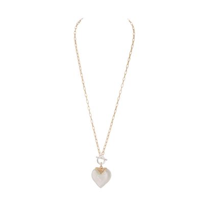 Gold Necklace - Clear Heart