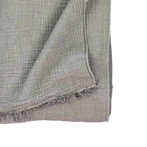 Fleece-Lined Crinkle Throw - Charcoal/Grey