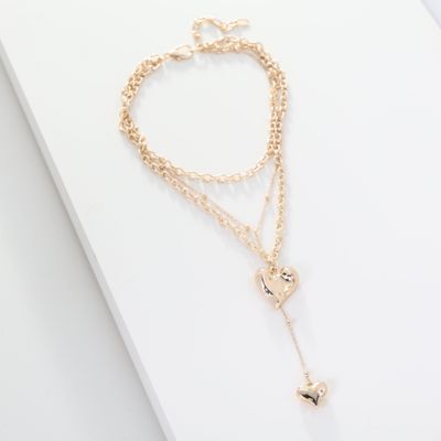 Floating Hearts Necklace - Gold