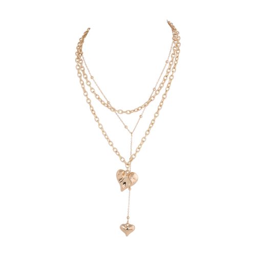 Floating Hearts Necklace - Gold
