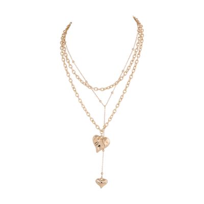 Floating Hearts Necklace - Gold