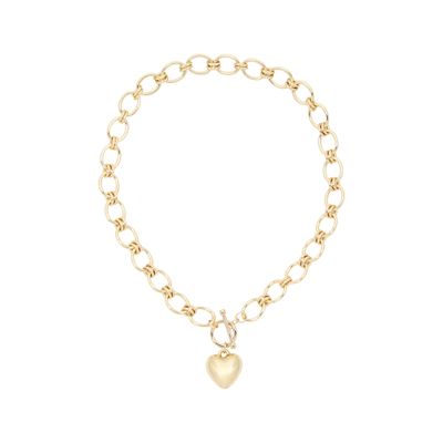 Puffy Heart Necklace - Gold