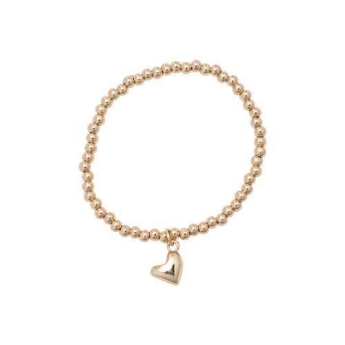 Beaded Heart Bracelet - Gold