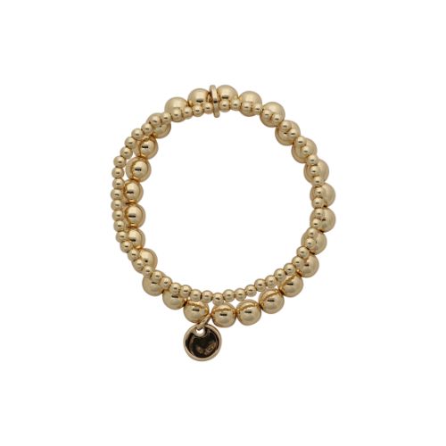 Double Bead Bracelet - Gold