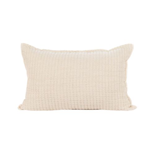 16X24 Overstitch Pillow - Beige
