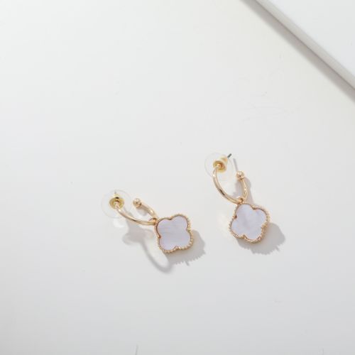 Clover Earrings - Black + White