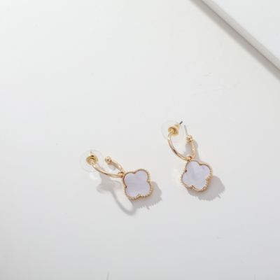 Clover Earrings - Black + White