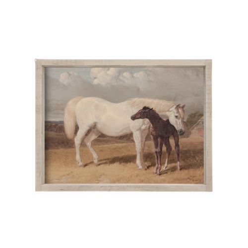 8.5x7" Vintage Horses Painting