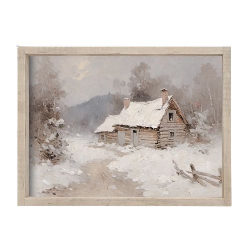 12x9" Winter Cottage Painting