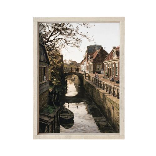 9x12" Vintage Dutch Canal Painting