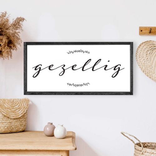 19x9" Gezellig Wood Sign