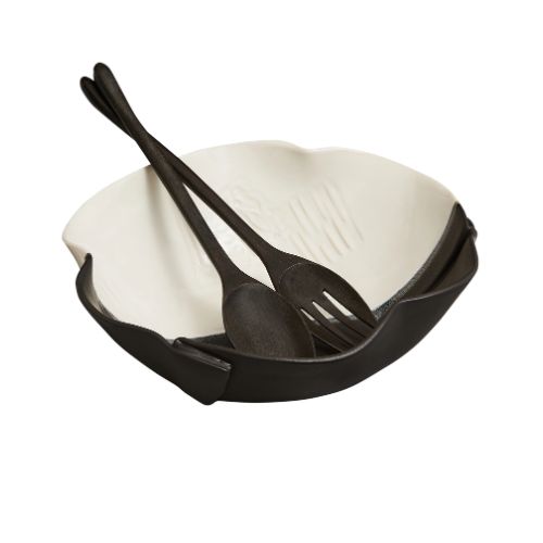 Large Salad Bowl, Colour: Black &amp; White