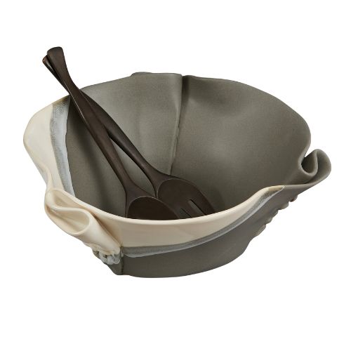 Textured Bowl, Colour: Grey &amp; White