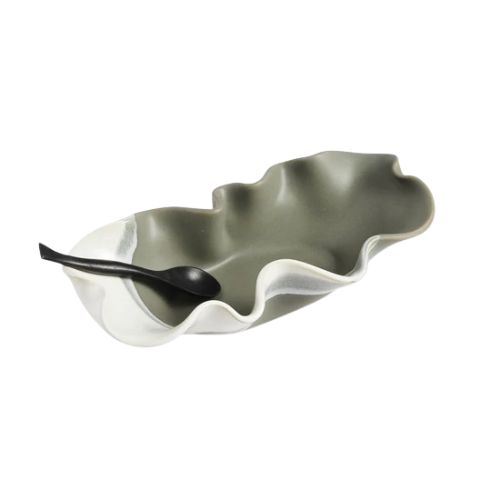 Oblong Bowl, Colour: Grey &amp; White