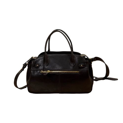 Cantele Leather Handbag - Dark Brown