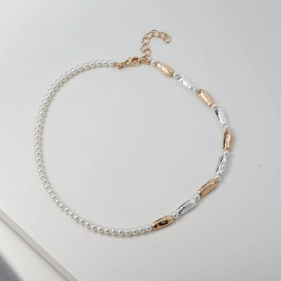 Two-Tone Necklace - Pearls