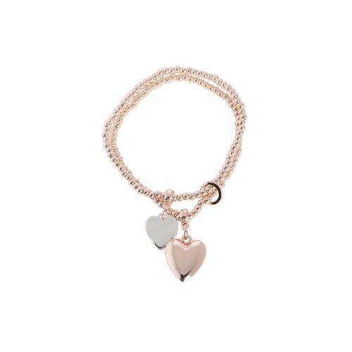 Rose Gold Stretch Bracelet - Hearts