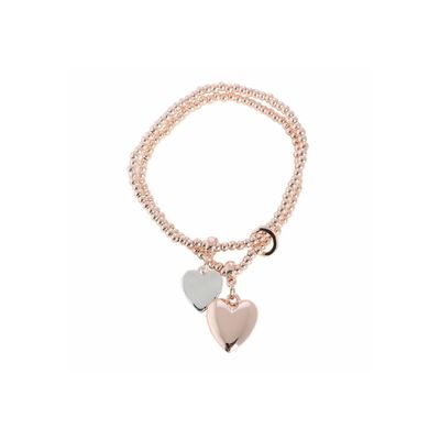 Rose Gold Stretch Bracelet - Hearts