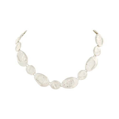 Hammered Silver Collar Necklace