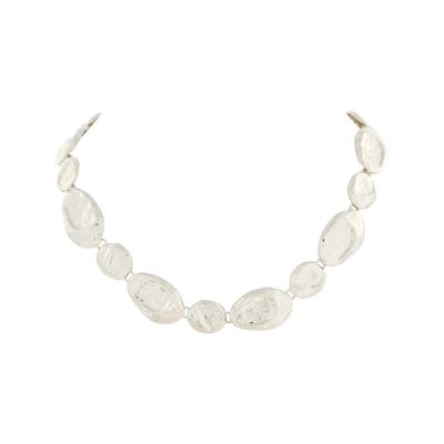 Hammered Silver Collar Necklace