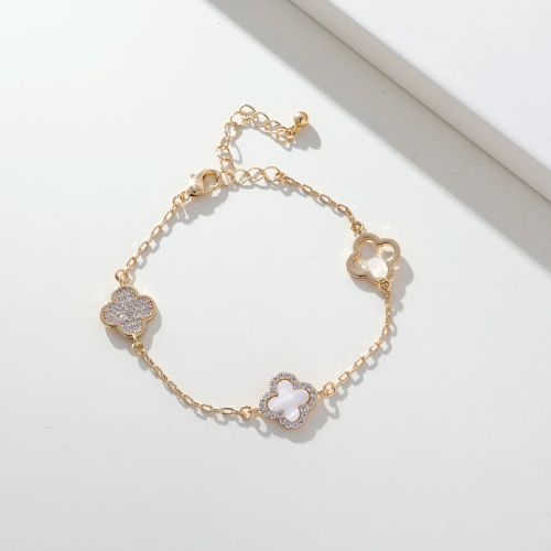 Gold Bracelet - Crystal Clovers