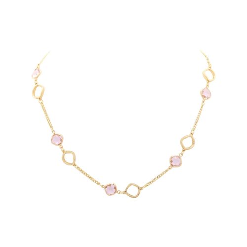 Gold Necklace - Pink Accents