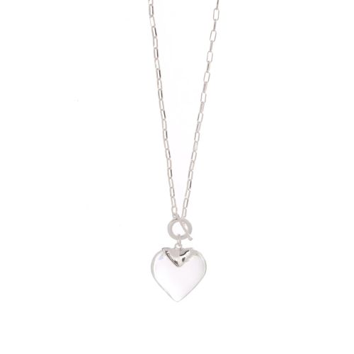 Silver Necklace - Clear Heart