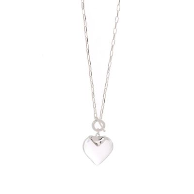 Silver Necklace - Clear Heart