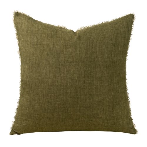 24X24 Lina Linen Pillow - Dark Moss