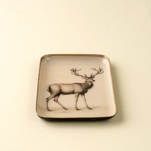 Woodland Stag Enamel Tray S