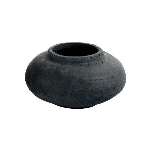 Black Oval Terracotta Vase