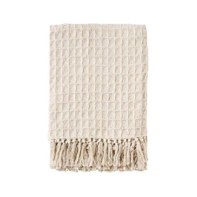 Oversized Waffle Throw - White