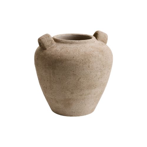 Textured Cement Vase - Handles