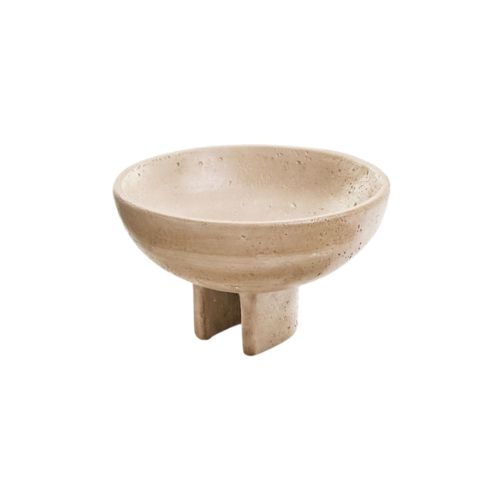 Travertine Pedestal Bowl